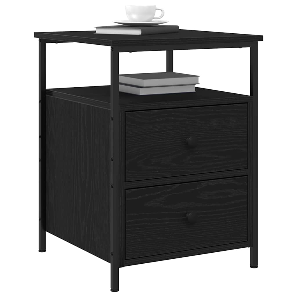 Bedside Cabinet with Drawer Black oak 44 x 45 x 60 cm