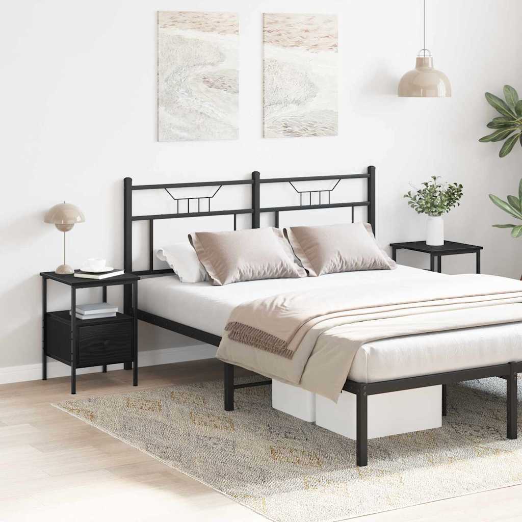 Bedside Cabinet with Drawer 2 pcs Black oak 34 x 36 x 50 cm