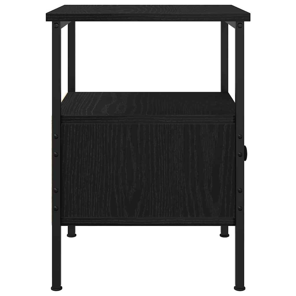Bedside Cabinet with Drawer 2 pcs Black oak 34 x 36 x 50 cm