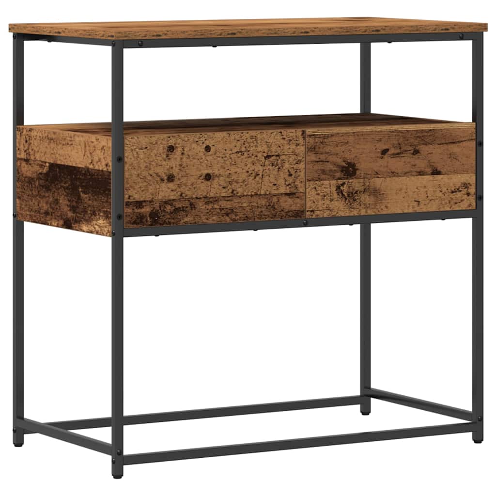 Console Table with Drawer Old Wood 75 x 40 x 75 cm