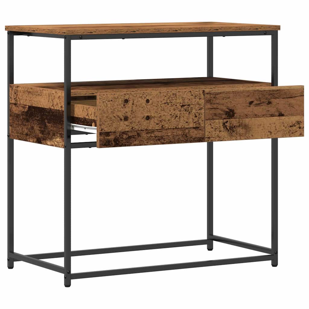 Console Table with Drawer Old Wood 75 x 40 x 75 cm