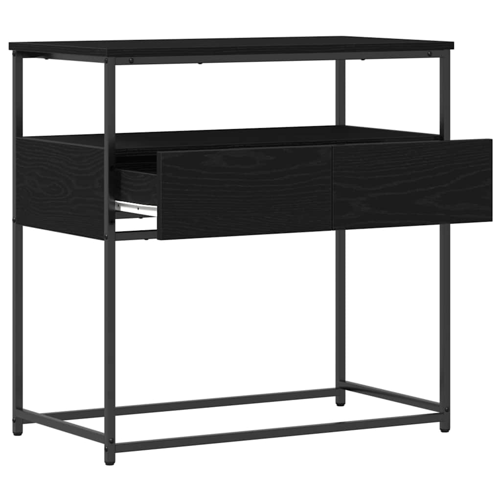 Console Table with Drawer Black oak 75 x 40 x 75 cm