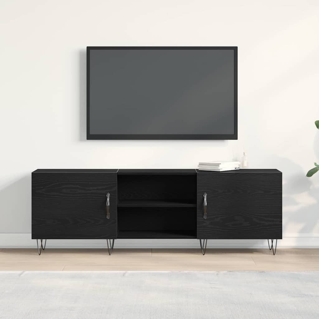 TV Cabinet Black oak 150 x 30 x 50 cm Engineered wood