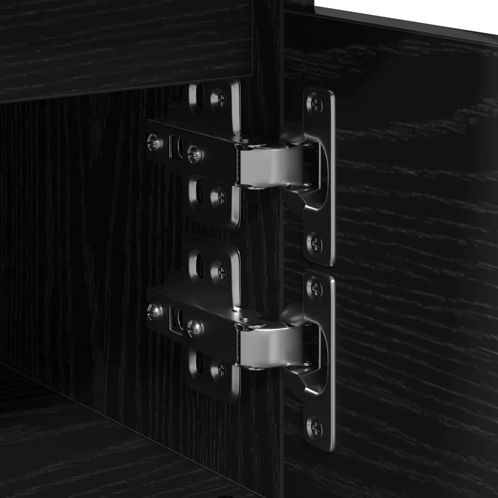 Bedside Cabinet with Drawer Black oak