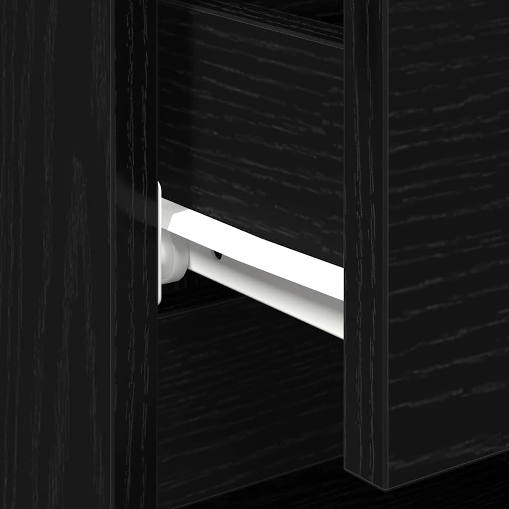 Bedside Cabinet with Drawer Black oak