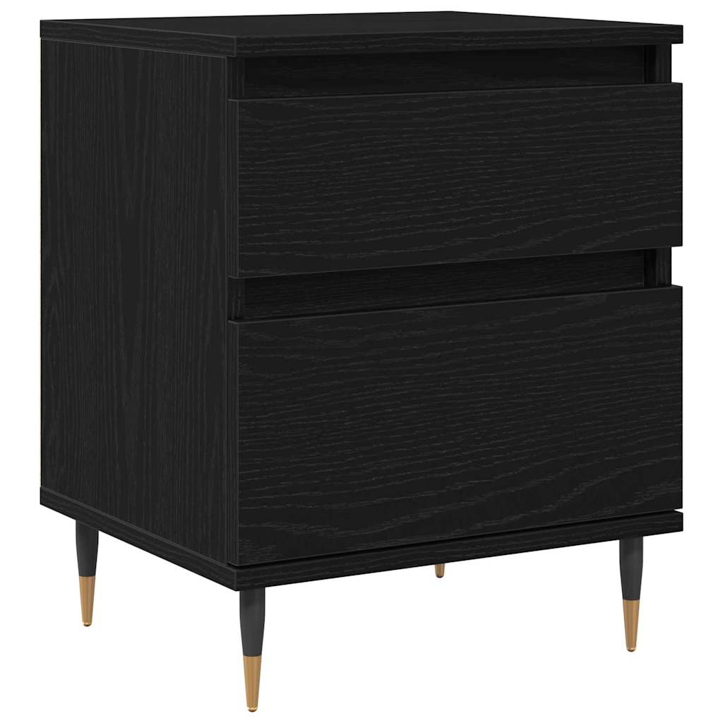 Bedside Cabinet with Drawer Black oak