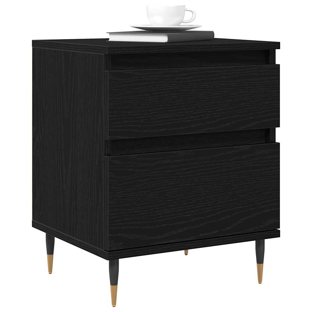 Bedside Cabinet with Drawer Black oak