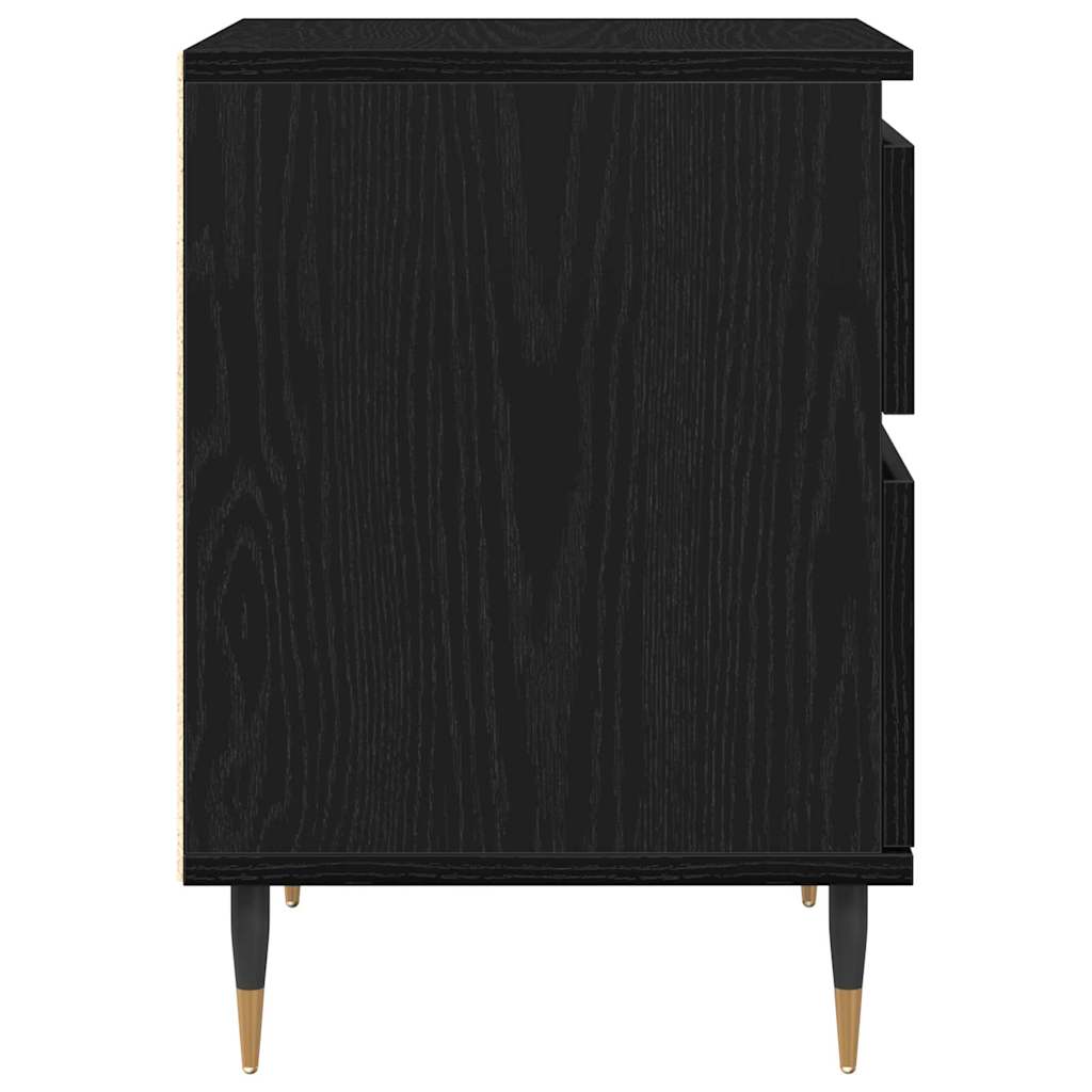 Bedside Cabinet with Drawer Black oak