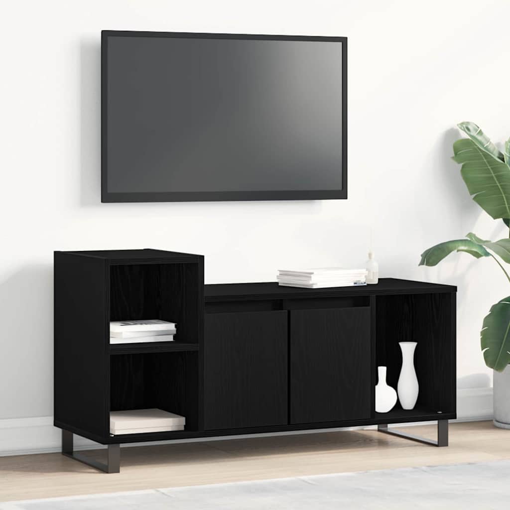 TV Cabinet Black oak 100 x 35 x 55 cm Engineered wood