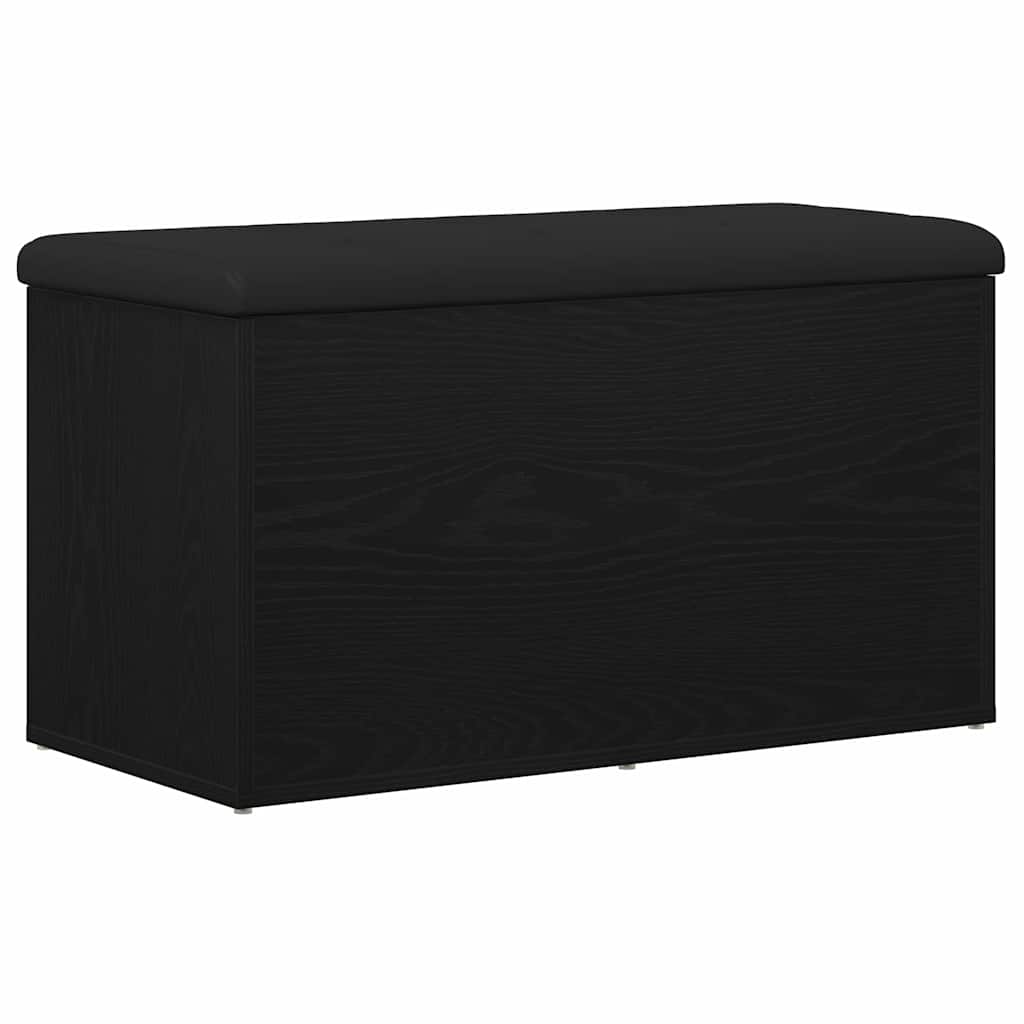 Storage Bench Black Oak 82 x 42 x 45 cm Engineered Wood