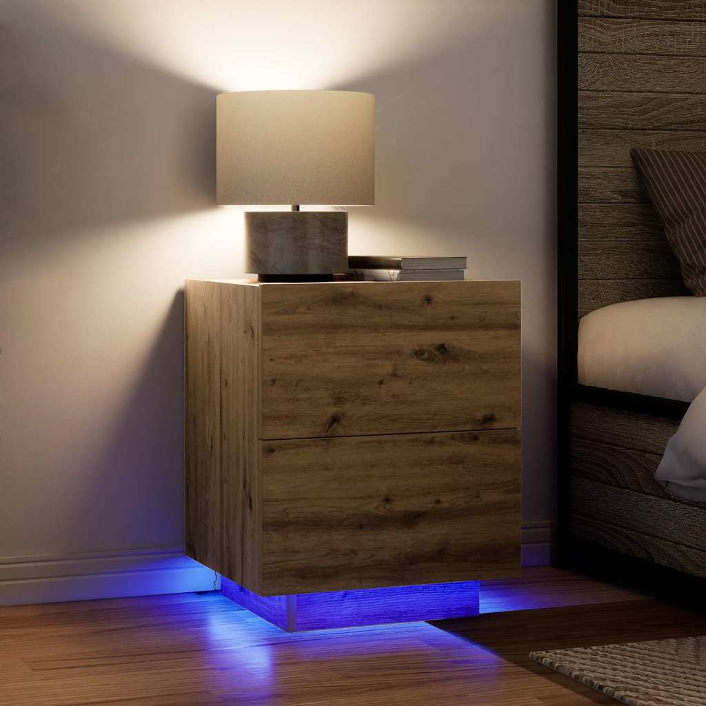 Bedside Cabinet with Drawer Artisan oak