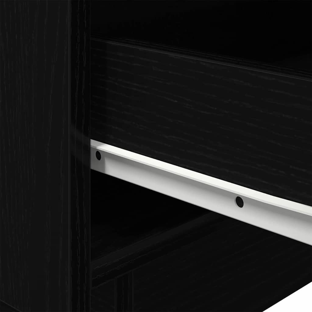 Bedside Cabinet with Drawer Black oak