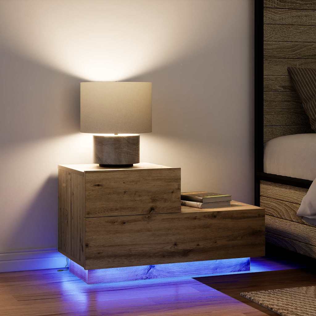 Bedside Cabinet Artisan oak 70 x 36 x 40.5 cm Engineered wood