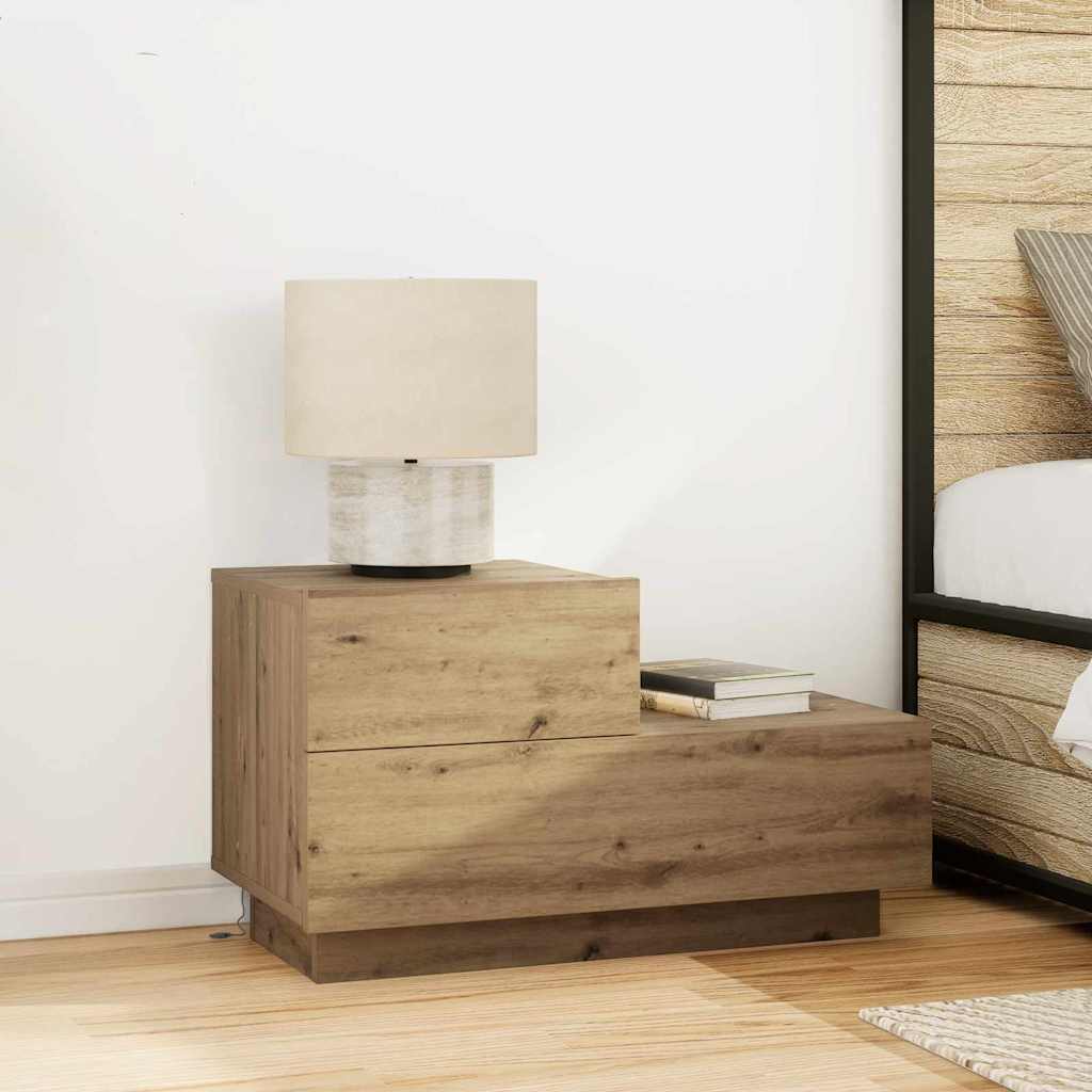 Bedside Cabinet Artisan oak 70 x 36 x 40.5 cm Engineered wood