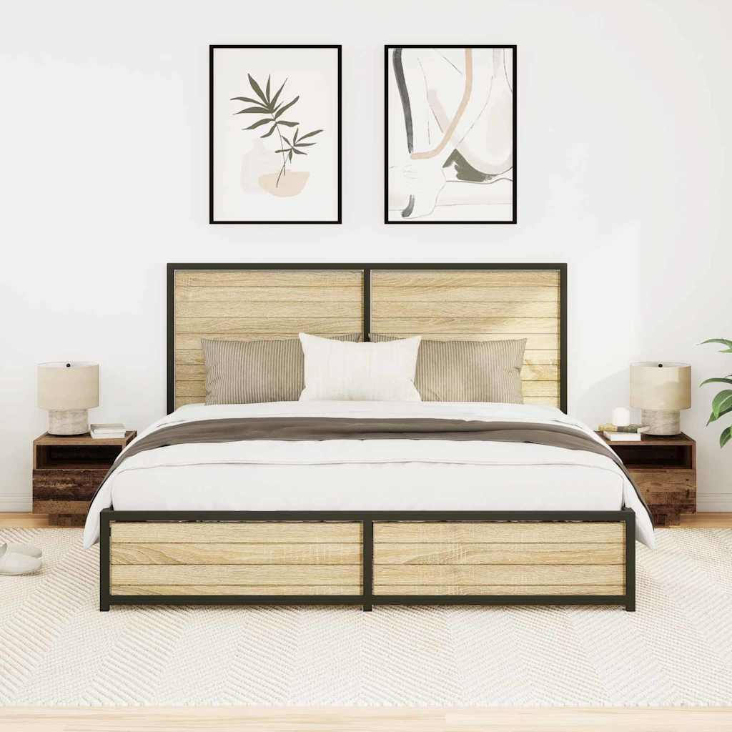 Bedside Cabinet 2 pcs Old wood 40 x 39 x 37 cm Engineered wood