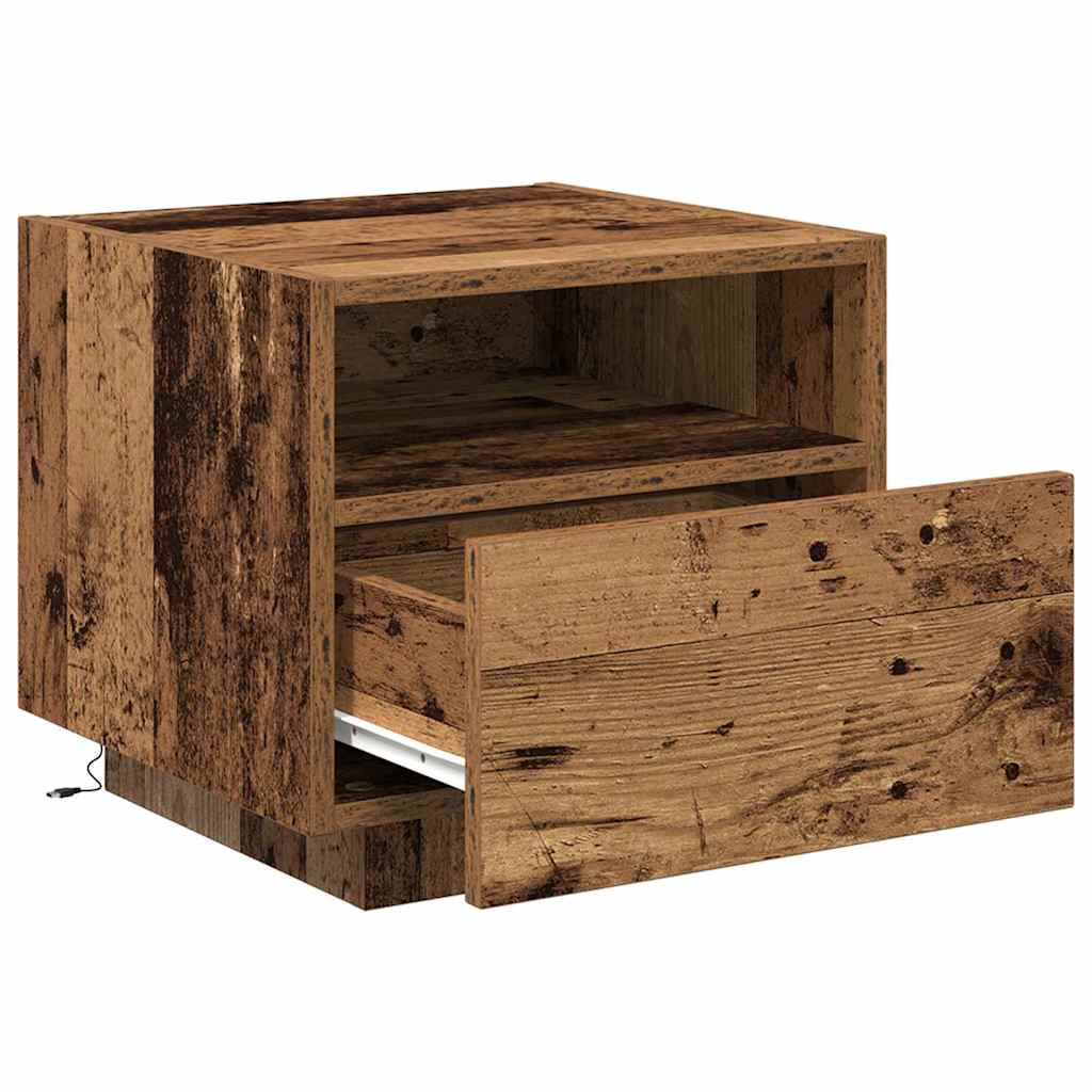 Bedside Cabinet 2 pcs Old wood 40 x 39 x 37 cm Engineered wood