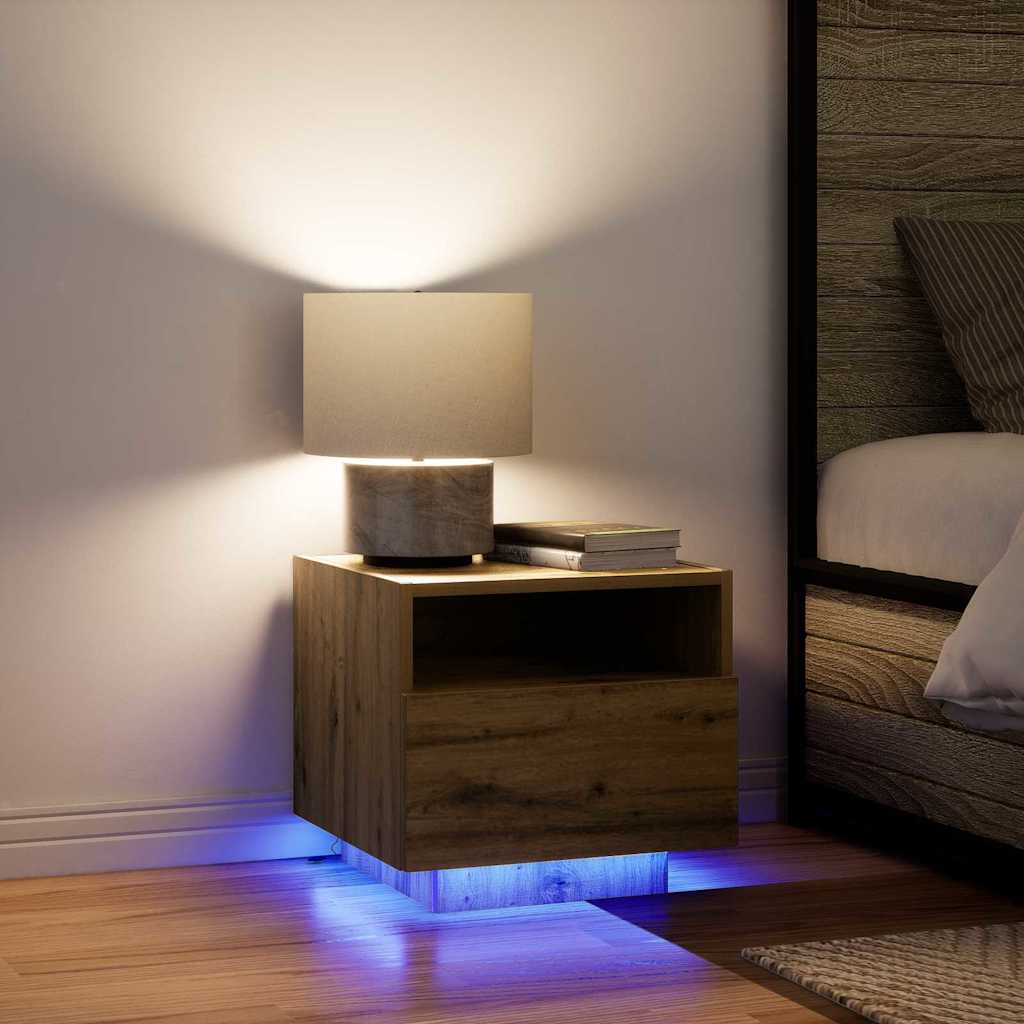 Bedside Cabinet with Drawer 2 pcs Artisan oak 40 x 39 x 37 cm