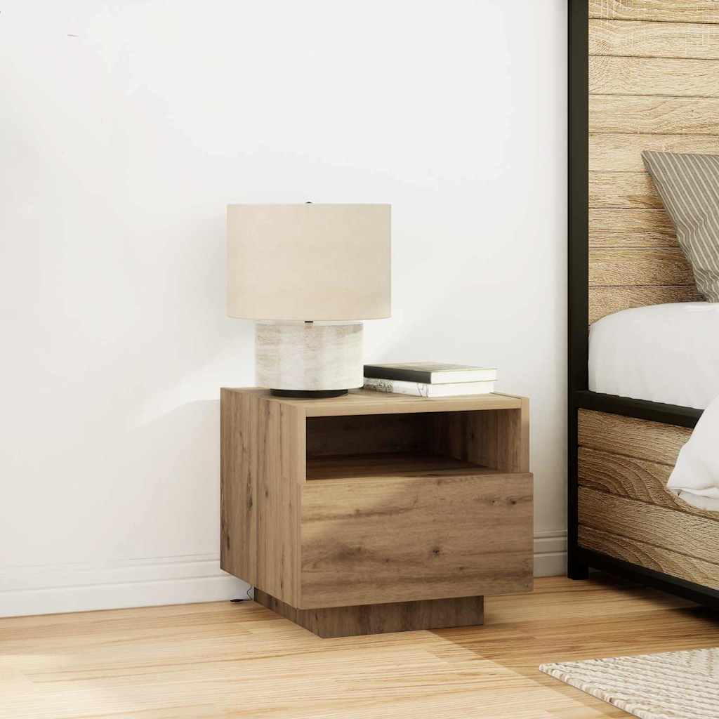 Bedside Cabinet with Drawer 2 pcs Artisan oak 40 x 39 x 37 cm