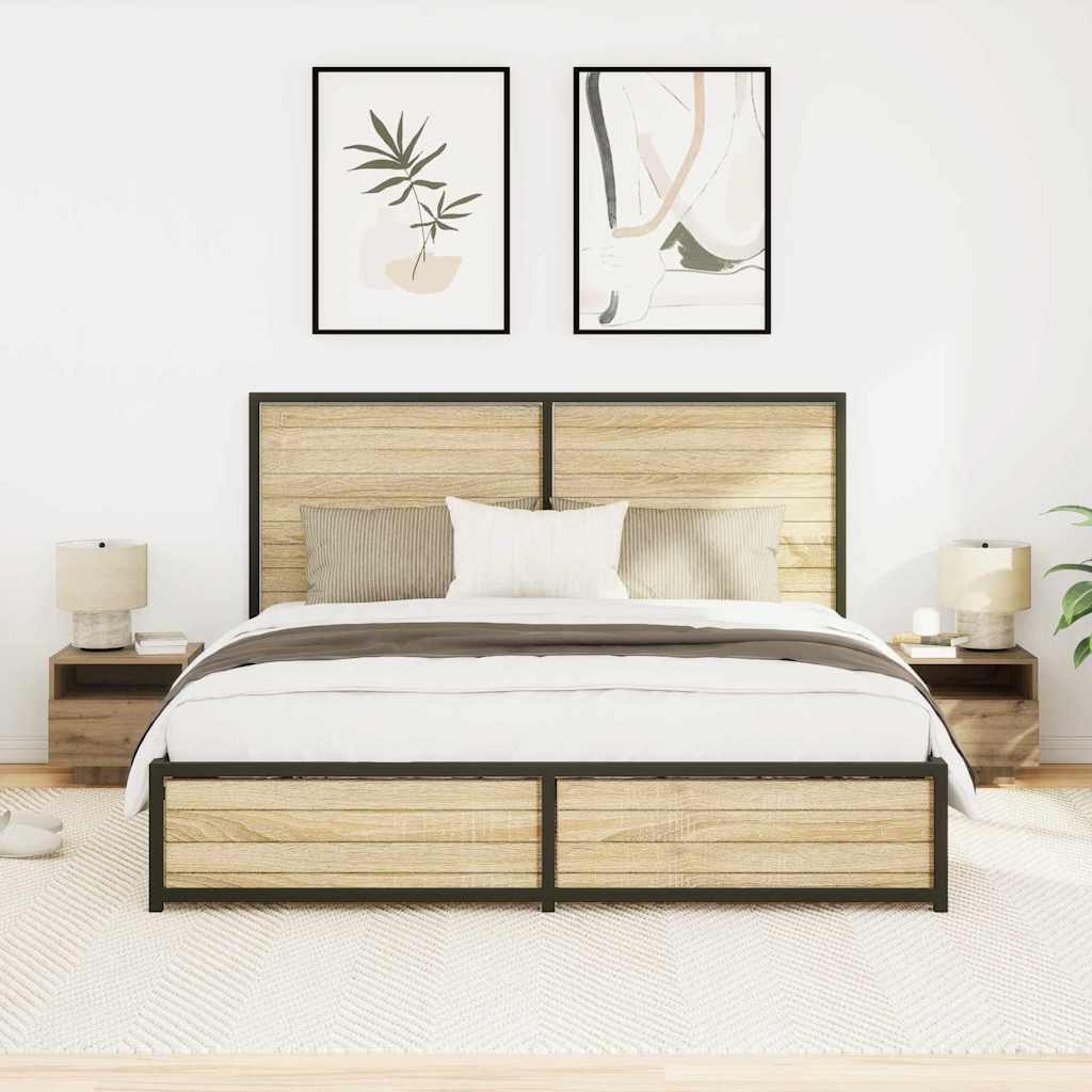 Bedside Cabinet with Drawer 2 pcs Artisan oak 40 x 39 x 37 cm