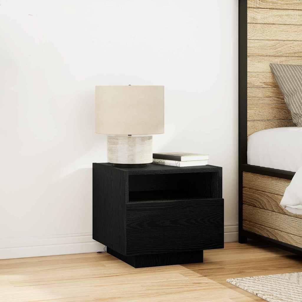 Bedside Cabinet 2 pcs Black oak 40 x 39 x 37 cm Engineered wood