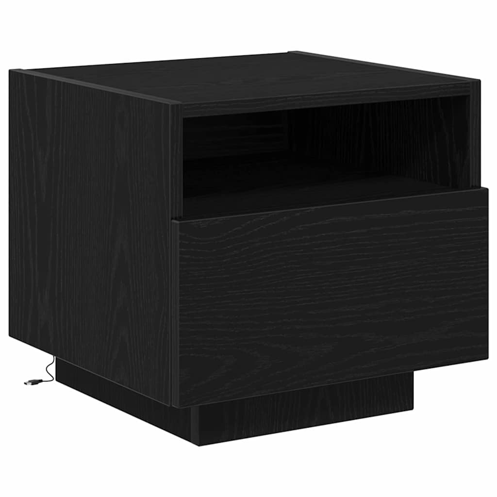 Bedside Cabinet 2 pcs Black oak 40 x 39 x 37 cm Engineered wood
