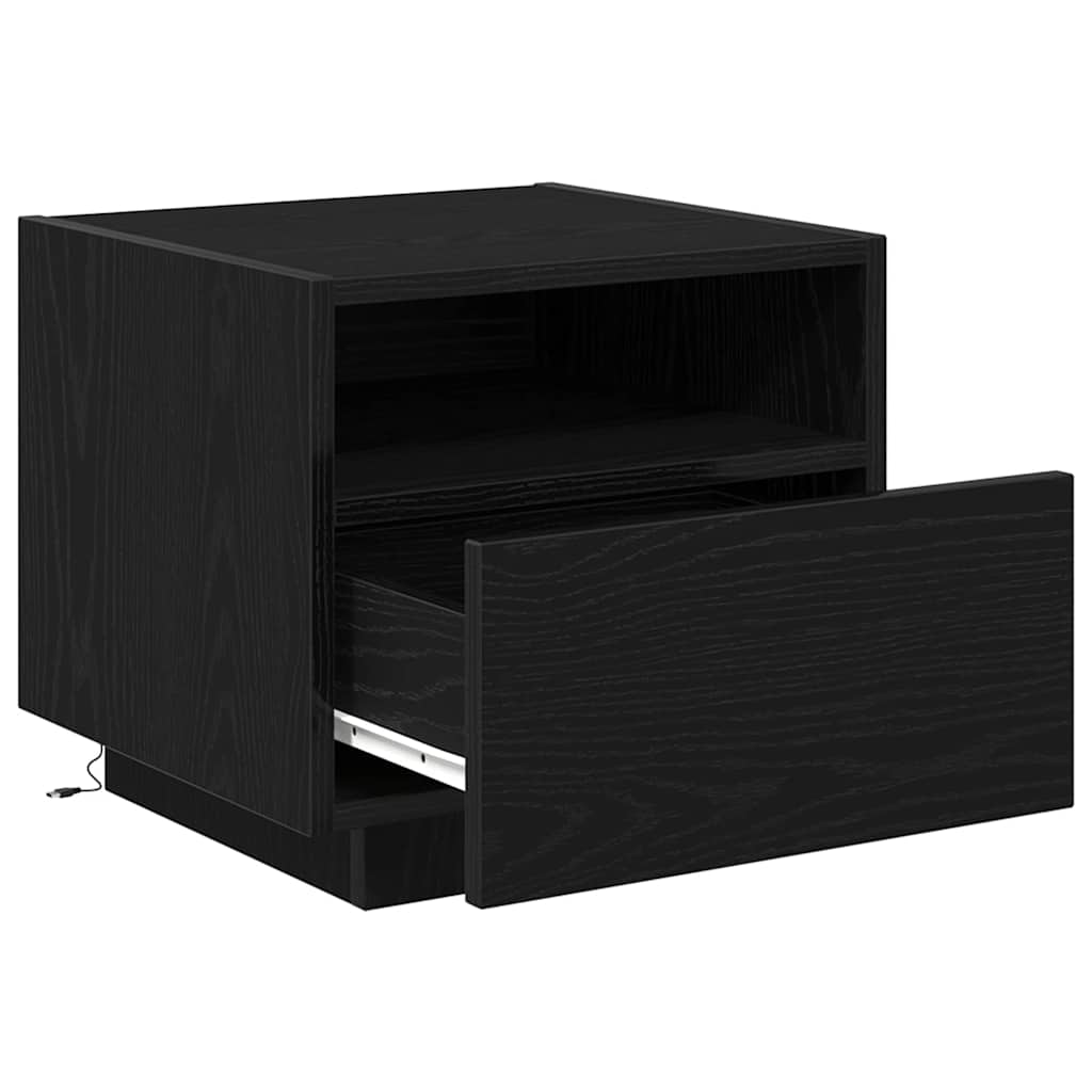 Bedside Cabinet 2 pcs Black oak 40 x 39 x 37 cm Engineered wood
