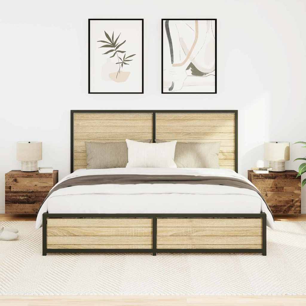 Wall-mounted Bedside Cabinet 2 pcs Old wood 50 x 39 x 41 cm