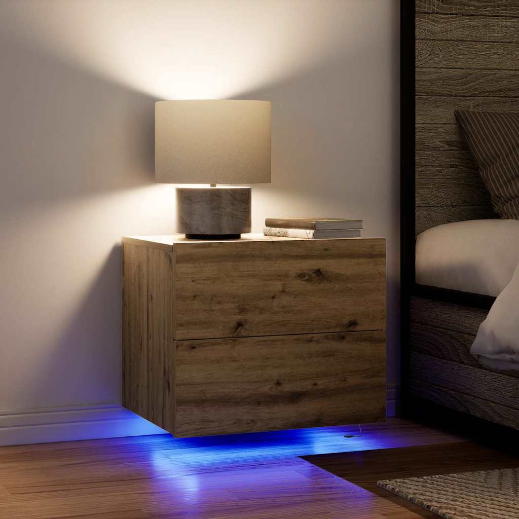 Wall-mounted Bedside Cabinet 2 pcs Artisan oak 50 x 39 x 41 cm