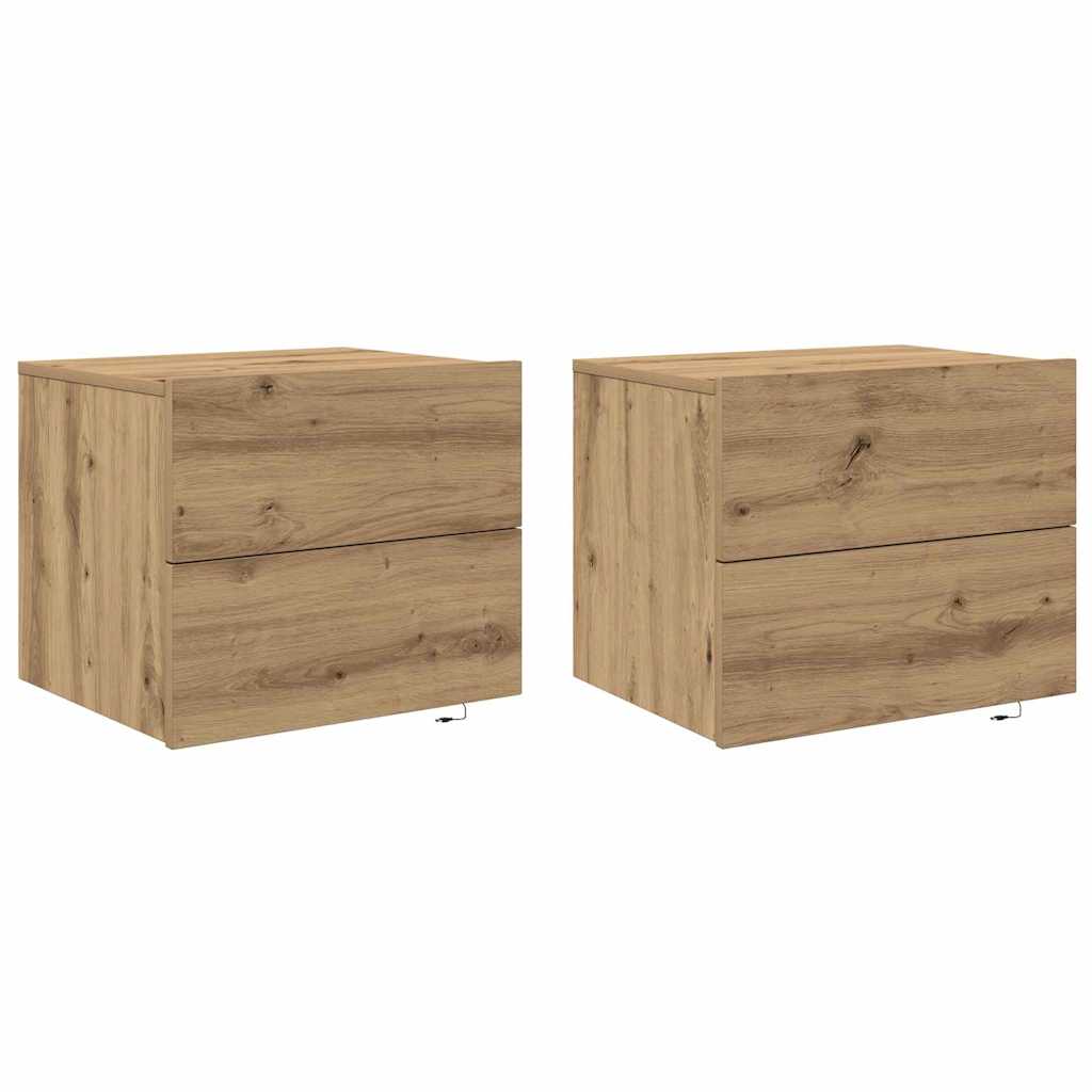Wall-mounted Bedside Cabinet 2 pcs Artisan oak 50 x 39 x 41 cm