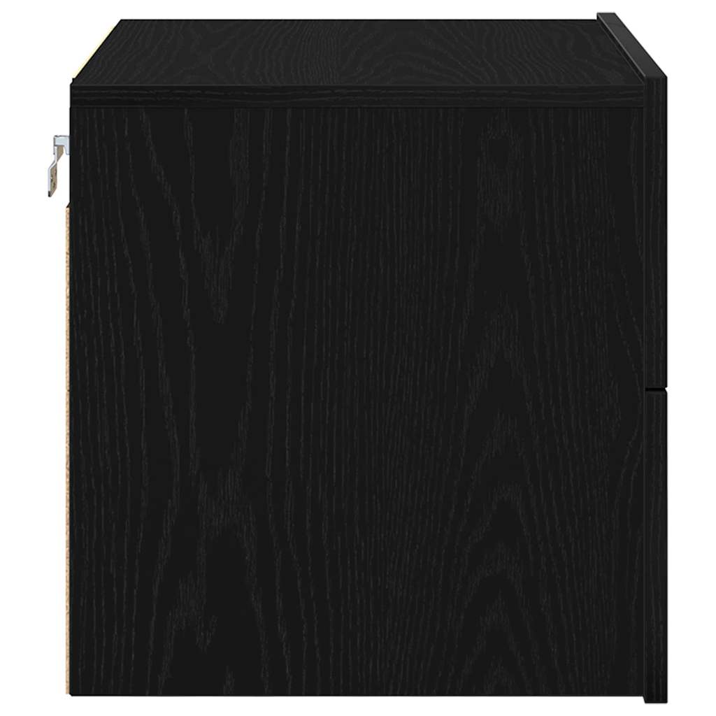 Wall-mounted Bedside Cabinet Black oak 50 x 39 x 41 cm