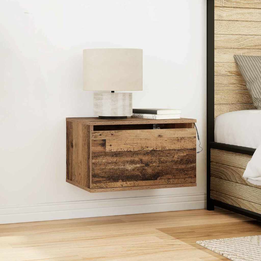Wall-mounted Bedside Cabinet 2 pcs Old Wood 50 x 36 x 30 cm