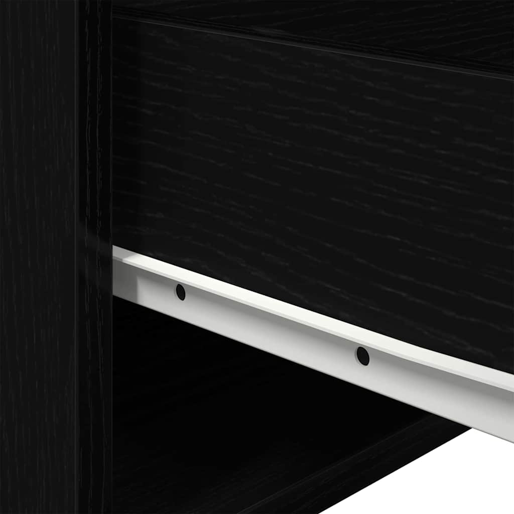 Wall-mounted Bedside Cabinet with Black Oak 50 x 36 x 30 cm