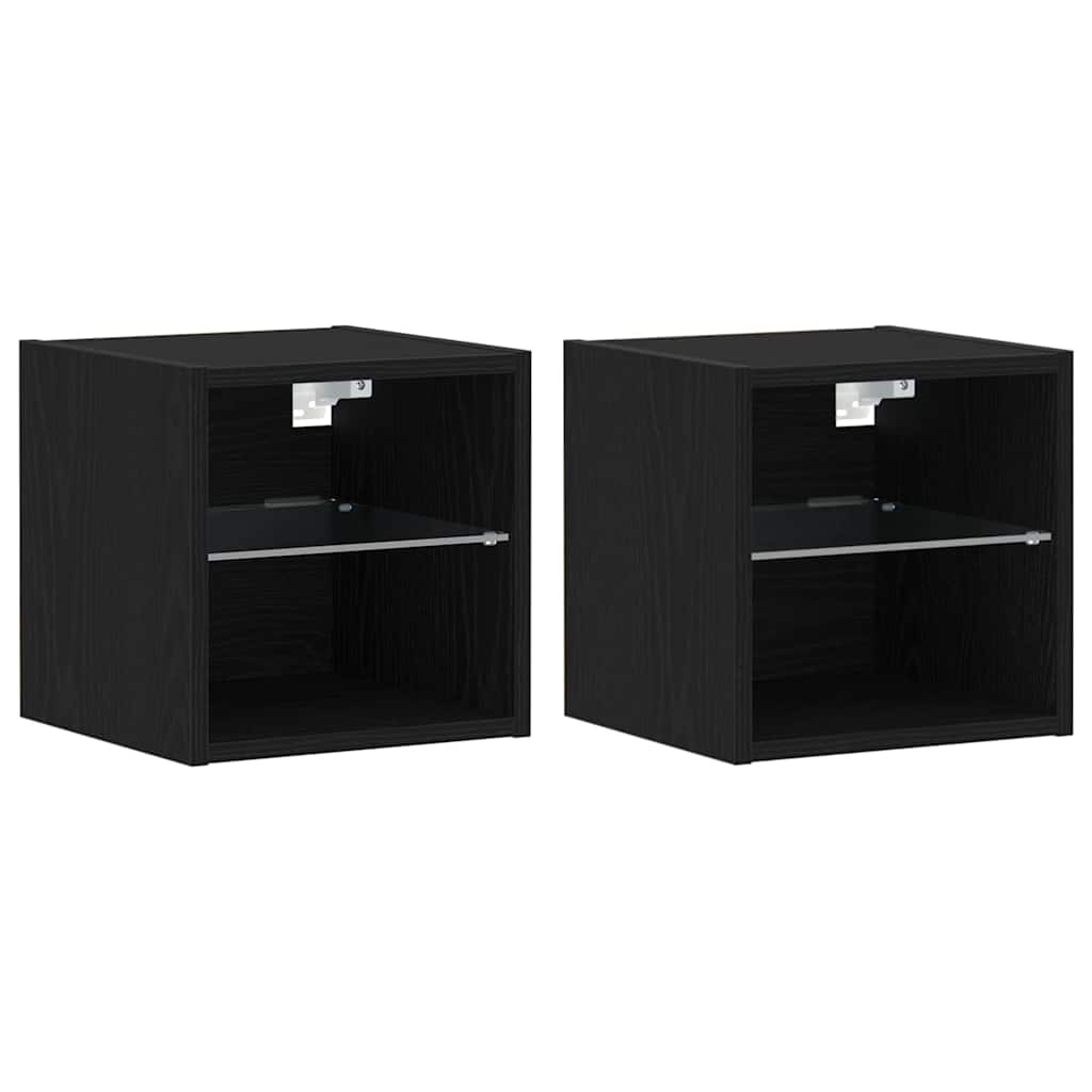 TV Cabinet 2 pcs Black 30 x 28.5 x 30 cm Engineered wood