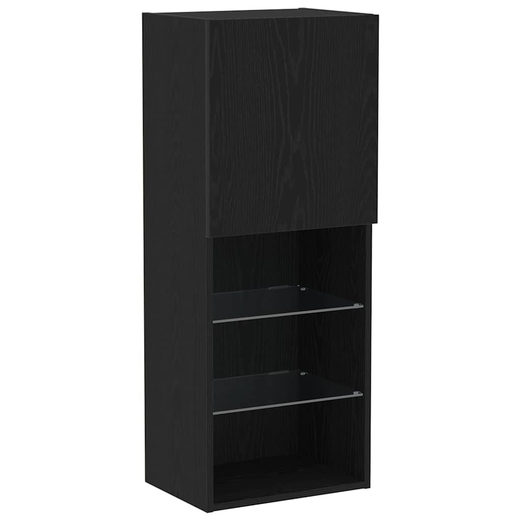 Wall-mounted TV Cabinet Black Oak 40.5 x 30 x 102 cm