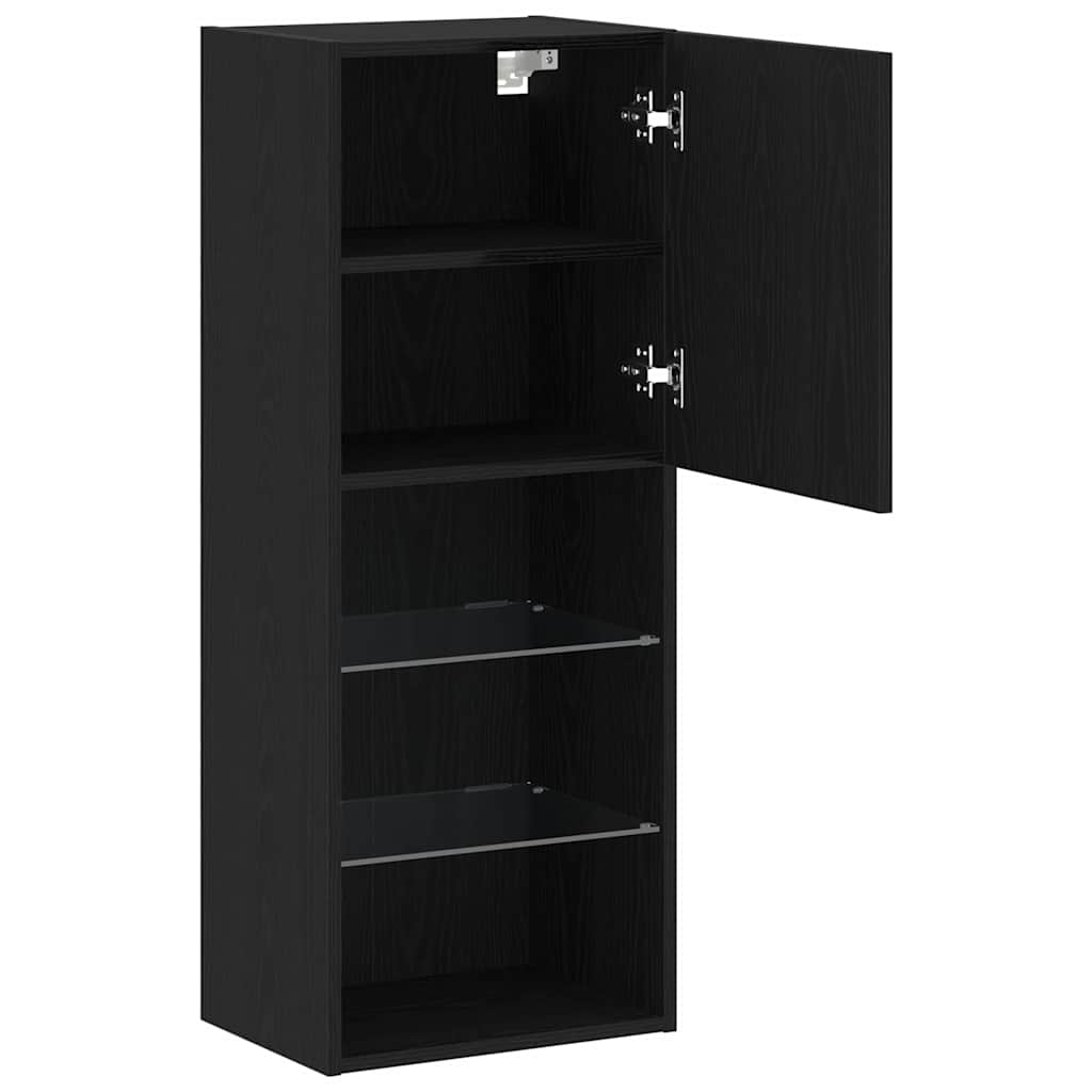 Wall-mounted TV Cabinet Black Oak 40.5 x 30 x 102 cm