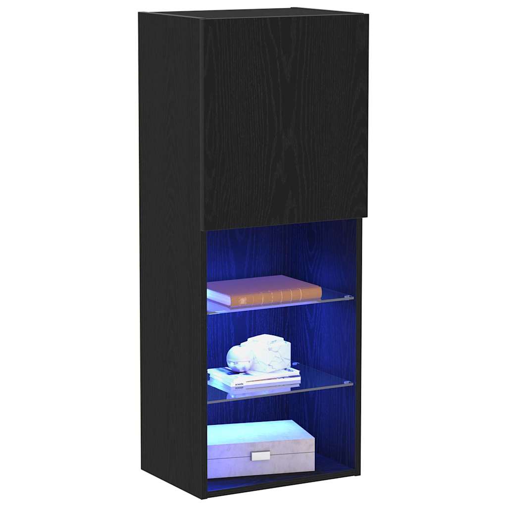 Wall-mounted TV Cabinet Black Oak 40.5 x 30 x 102 cm