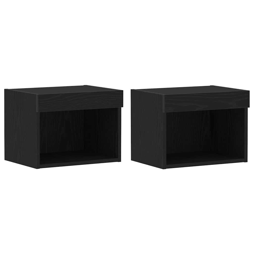 TV Cabinet 2 pcs Black Oak 40 x 30 x 30 cm Engineered Wood