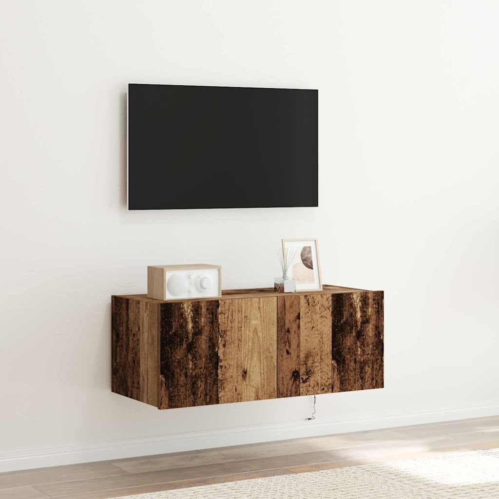 TV Wall Cabinet Old wood 80 x 35 x 31 cm Engineered wood