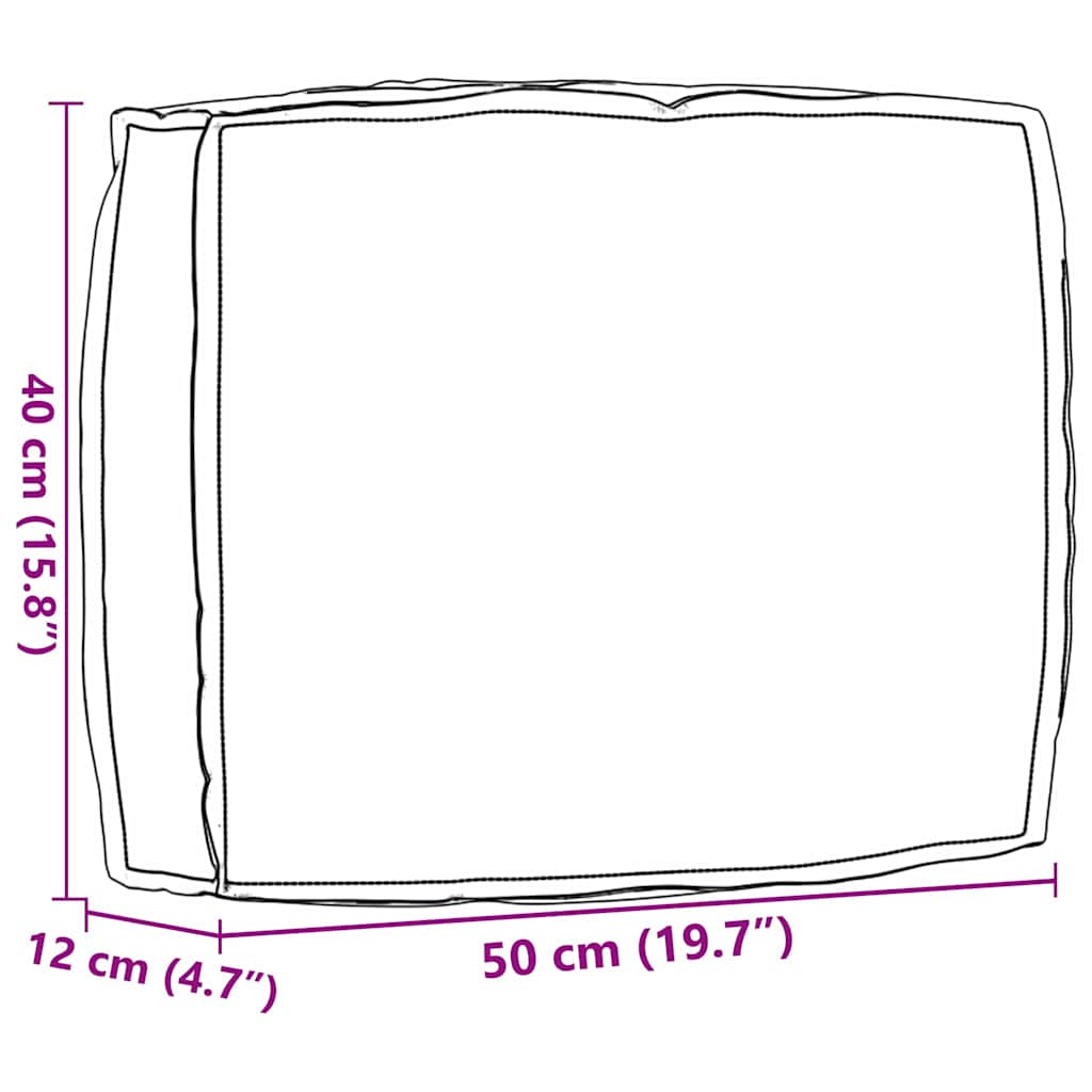 Pallet Cushion for Backrest Beige 50 x 40 x 12 cm Oxford fabric