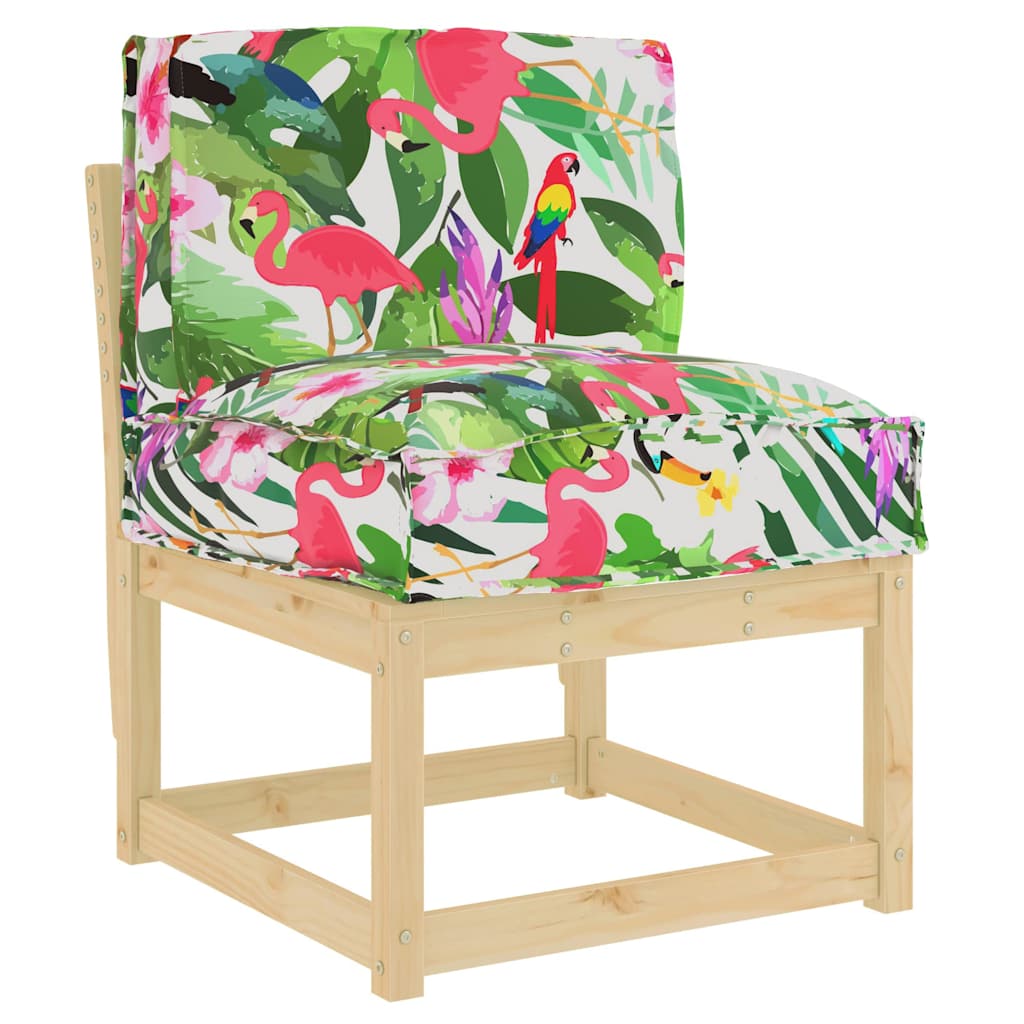 Pallet Cushion for Backrest Floral Multicolour 50 x 40 x 12 cm