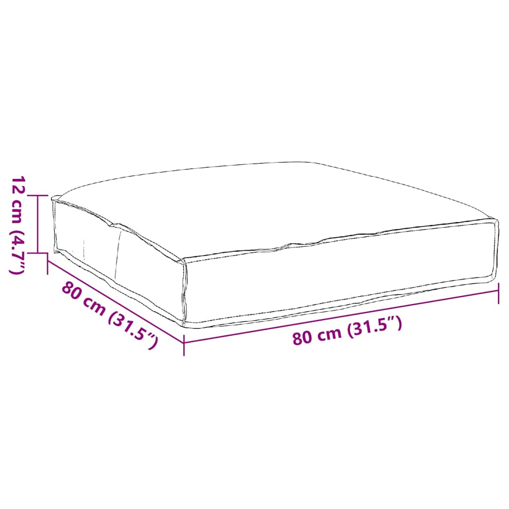 Pallet Cushion for suitable for Seat Cream 80 x 80 x 12 cm