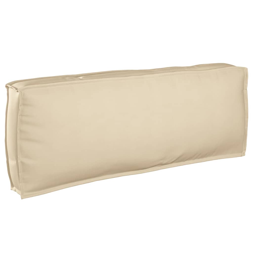 Pallet Cushion for Backrest with Pillow Beige 120 x 40 x 12 cm