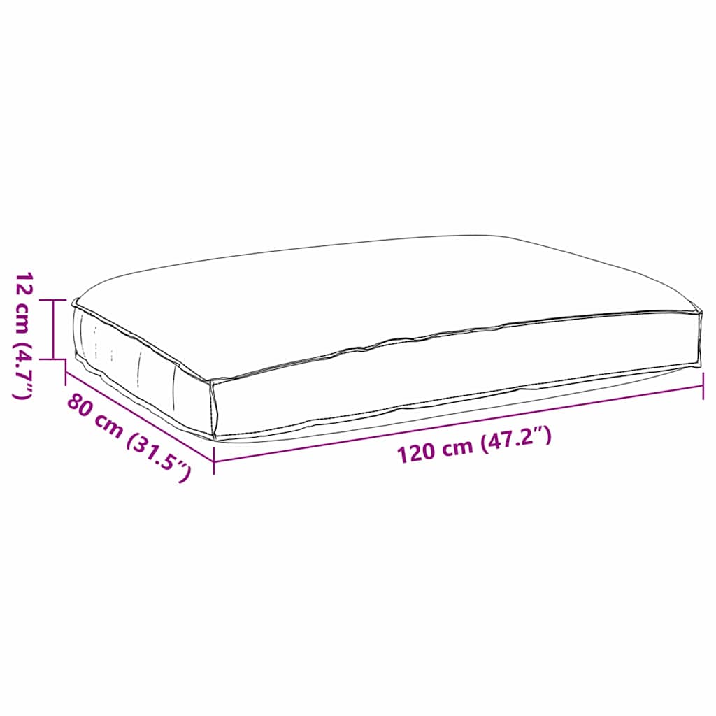 Pallet Cushion for suitable for Seat Black 120 x 80 x 12 cm