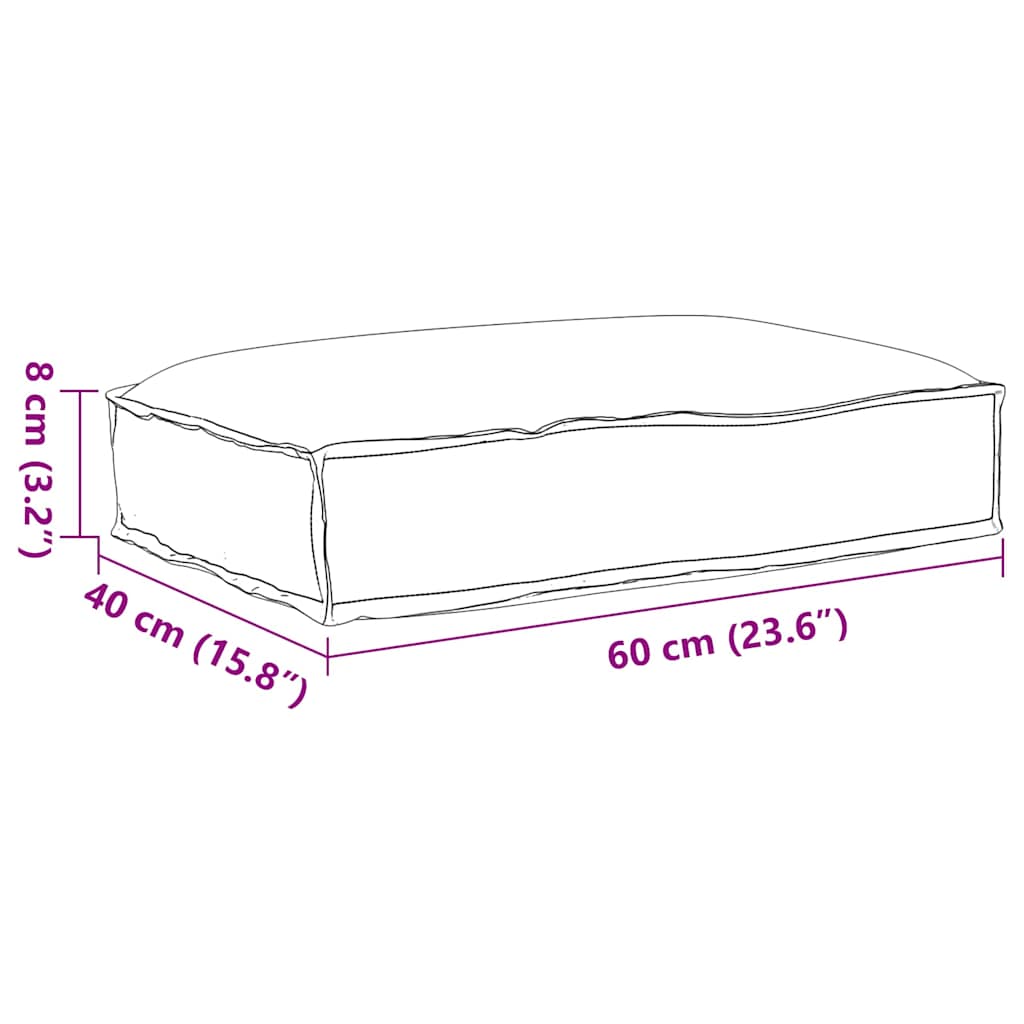 Pallet Cushion for suitable for Seat Black 60 x 40 x 8 cm