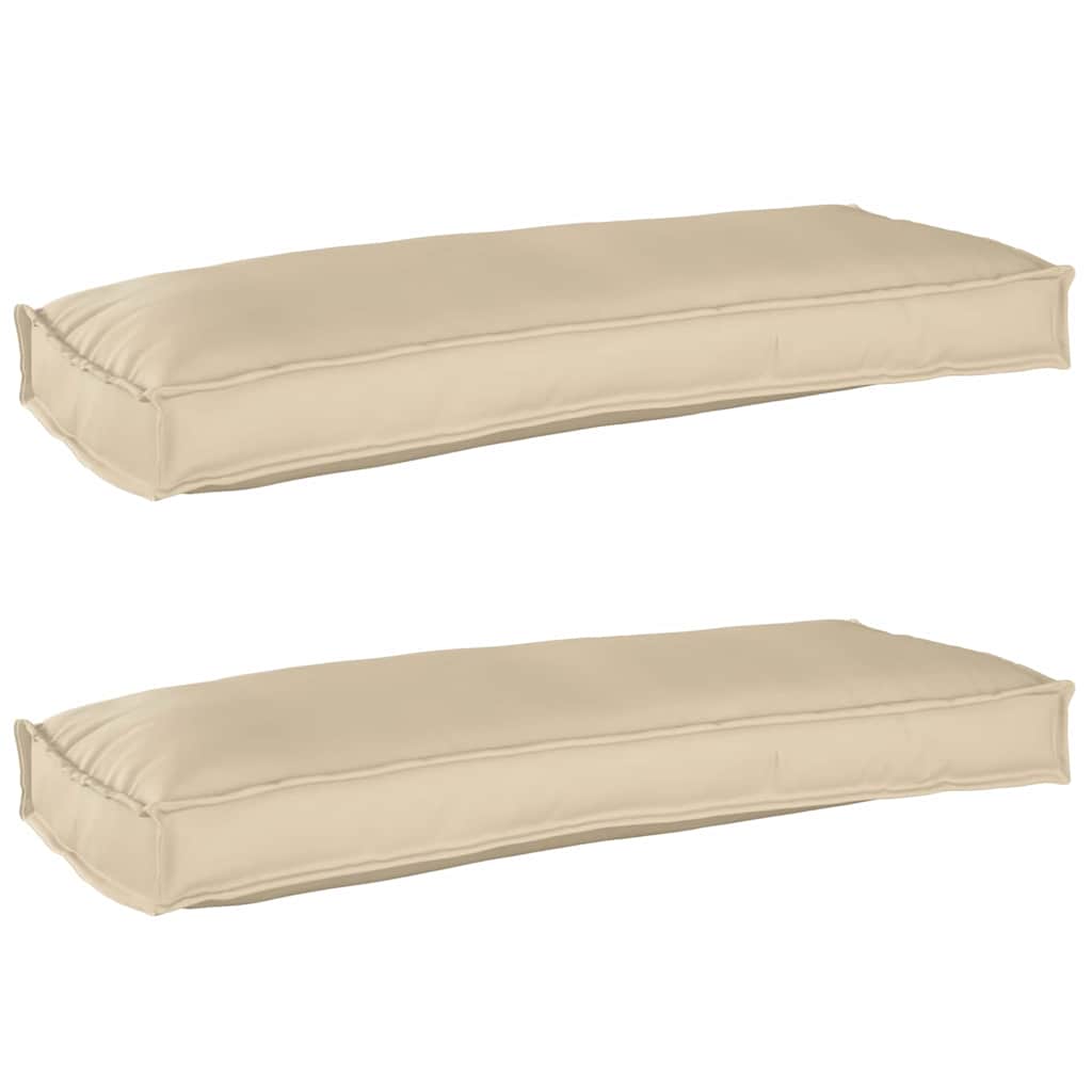 Pallet Cushion Set 2 pcs Beige 100 x 40 x 8 cm Oxford fabric