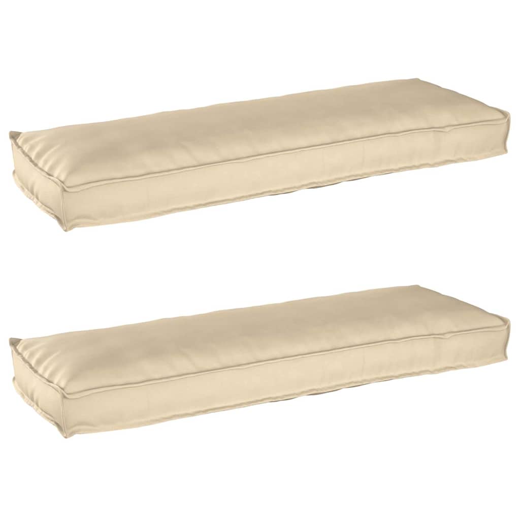 Pallet Cushion Set 2 pcs Beige 120 x 40 x 8 cm Oxford fabric