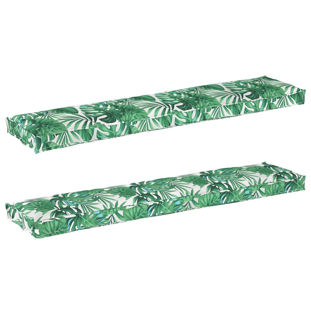 Pallet Cushion Set Floral 2 pcs Leaf pattern 180 x 40 x 8 cm