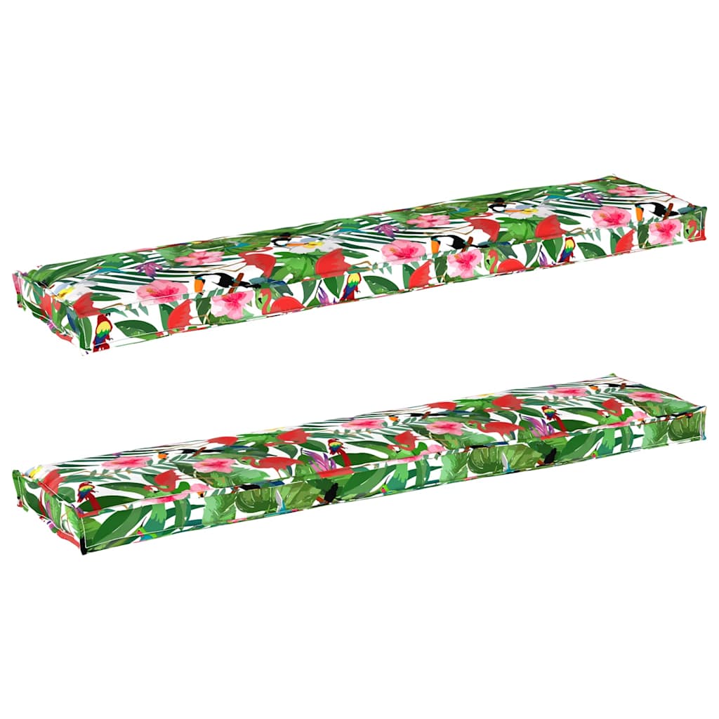Pallet Cushion Set Floral 2 pcs Tropical jungle 180 x 40 x 8 cm