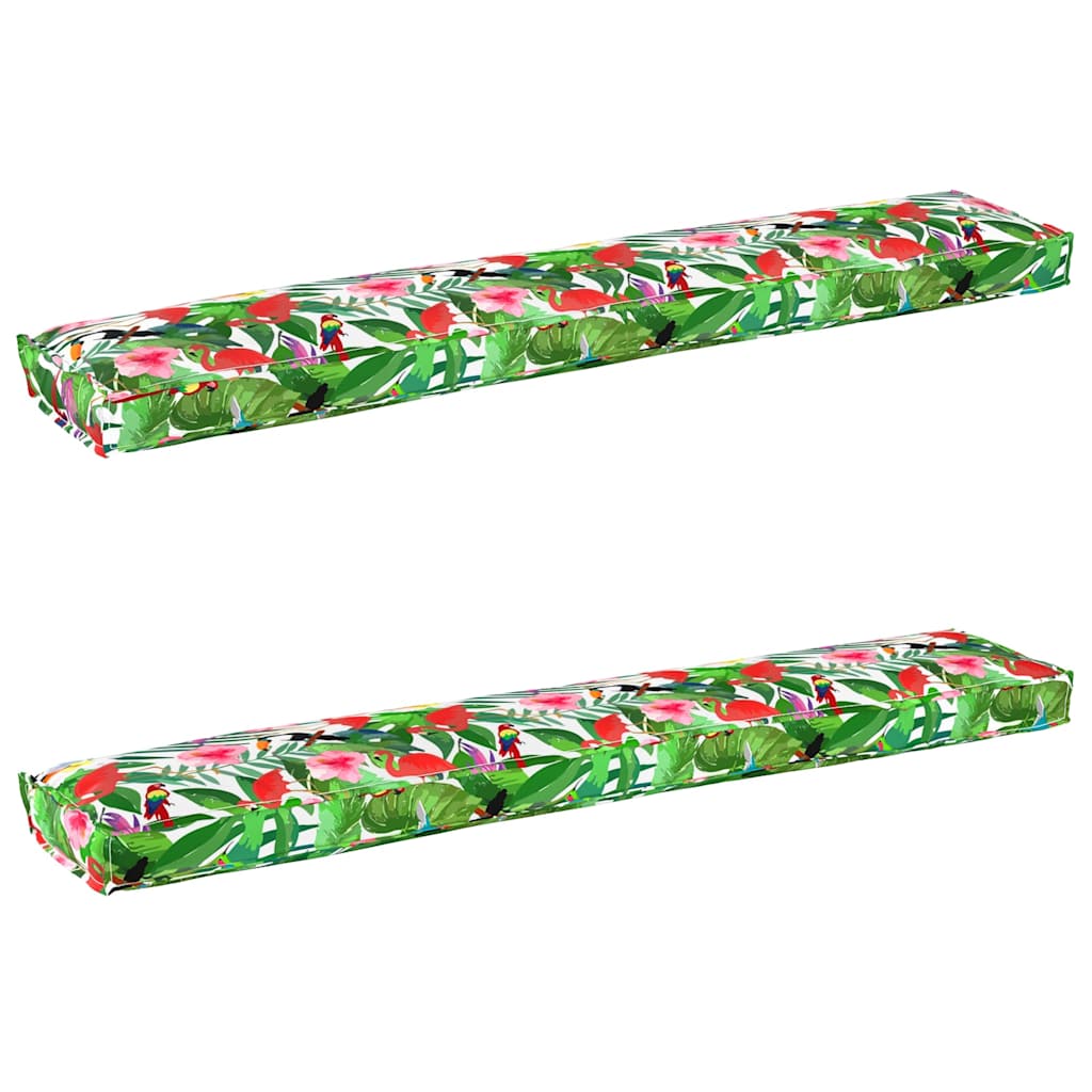 Pallet Cushion Set Floral 2 pcs Tropical jungle 200 x 40 x 8 cm
