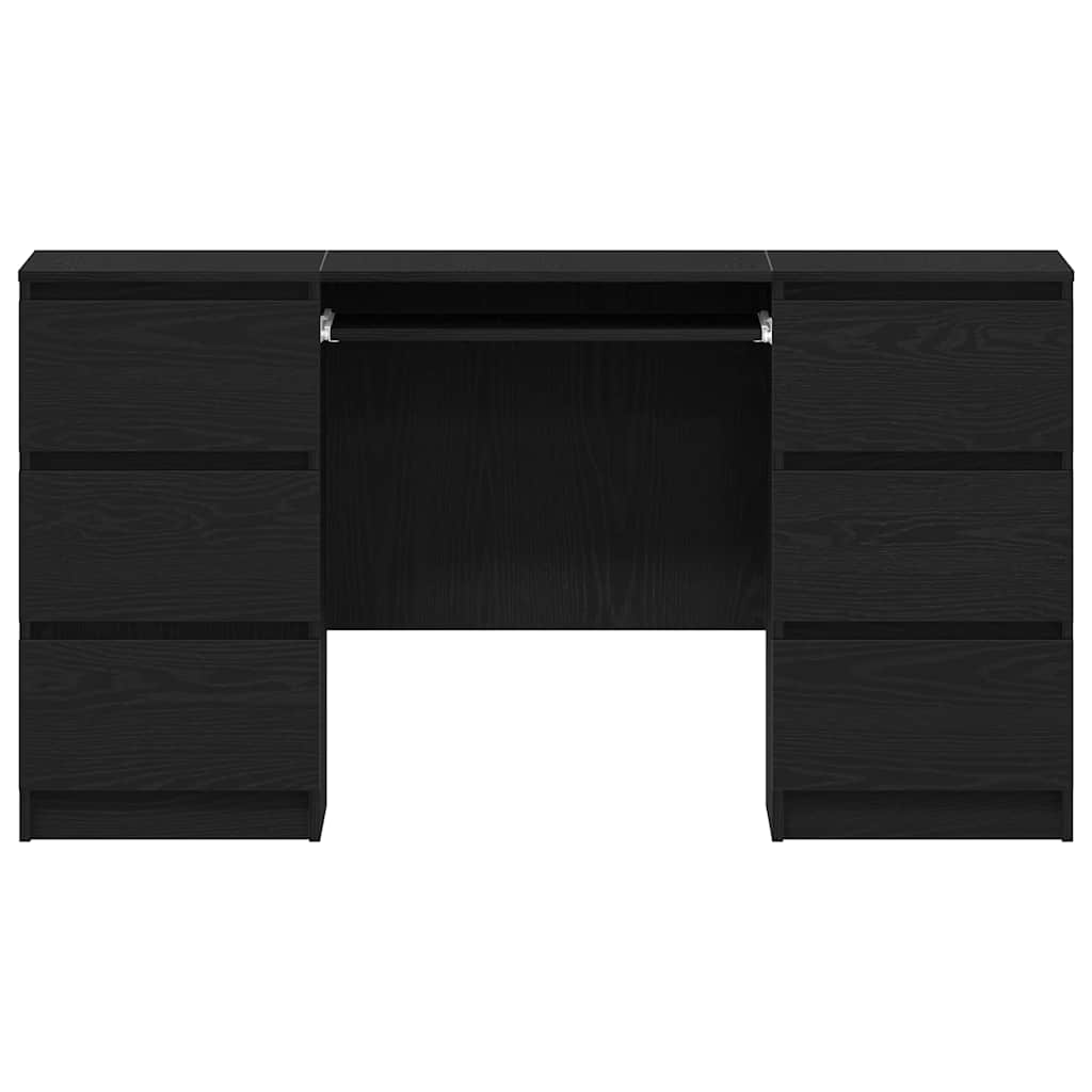 Desk Black oak 140 x 50 x 76 cm Engineered wood